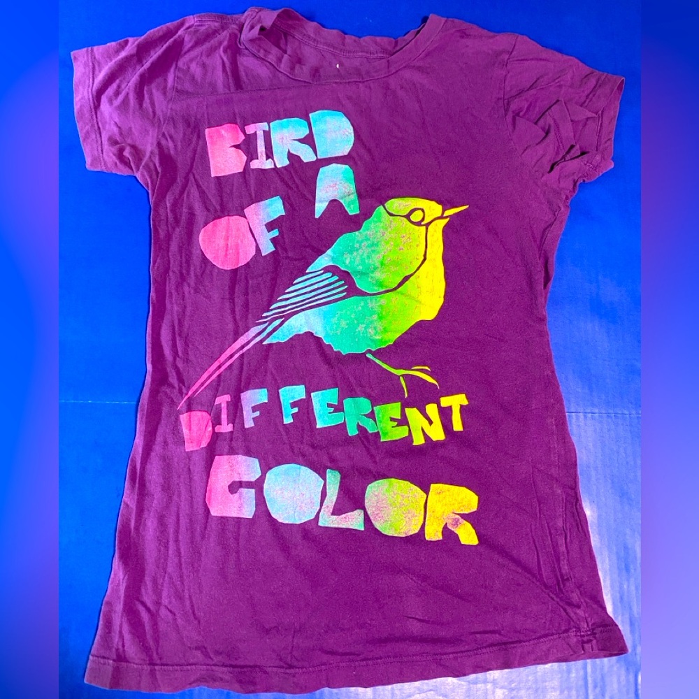 dELiA*s Y2K Bird Of A Different Color Purple Cotton Tee L